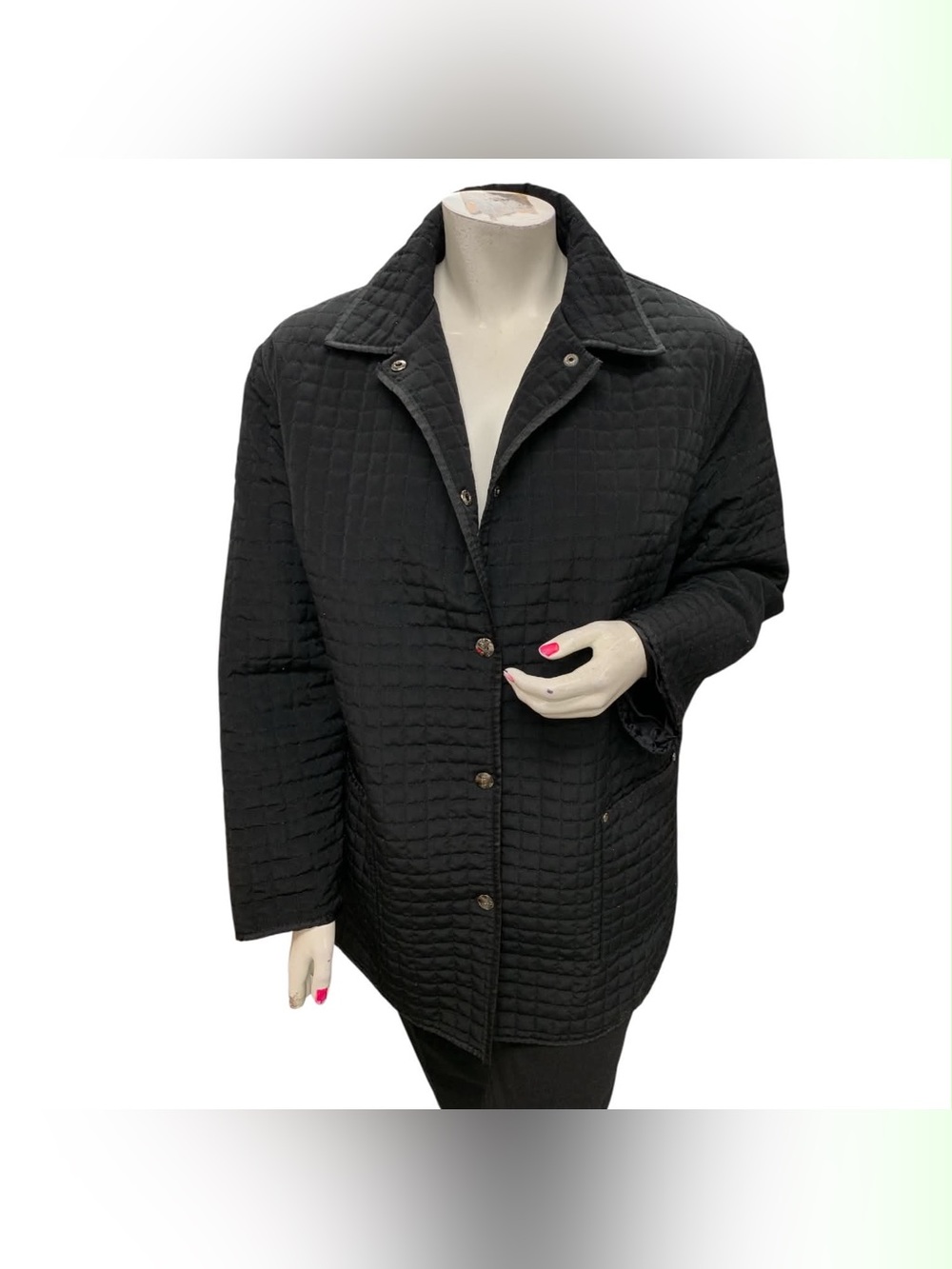 Tradition Black Quilted Snap-Front Puffer Jacket Size 3X